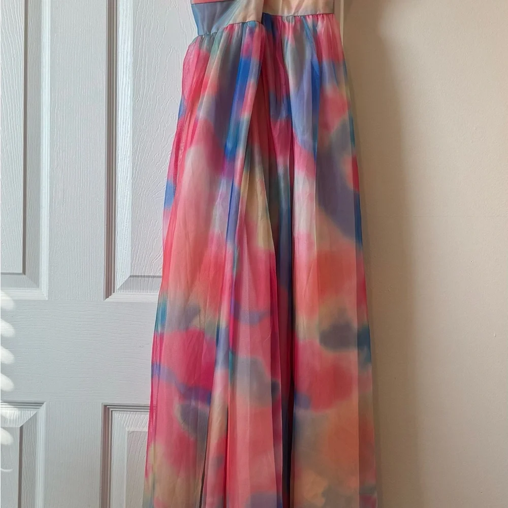 NWT Women multi color V neck maxi dress SIZE M - Picture 7 of 8